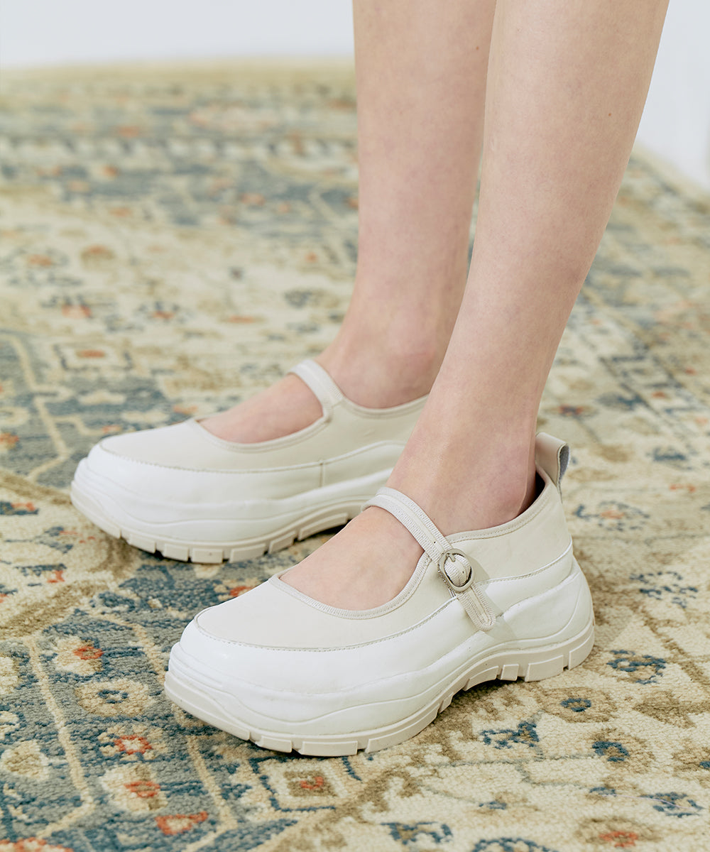 NEW FLATFORM STRAP MARYJANE - BUTTER UK3.5(230)