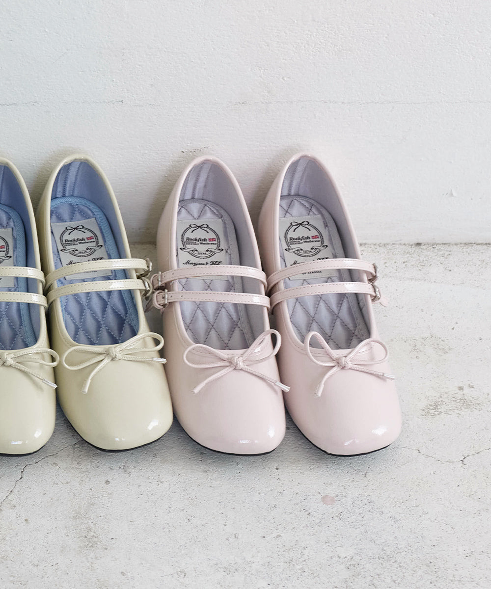 SQUARE TOE TWO STRAP MARYJANE 4CM - PINK UK3.5(230)