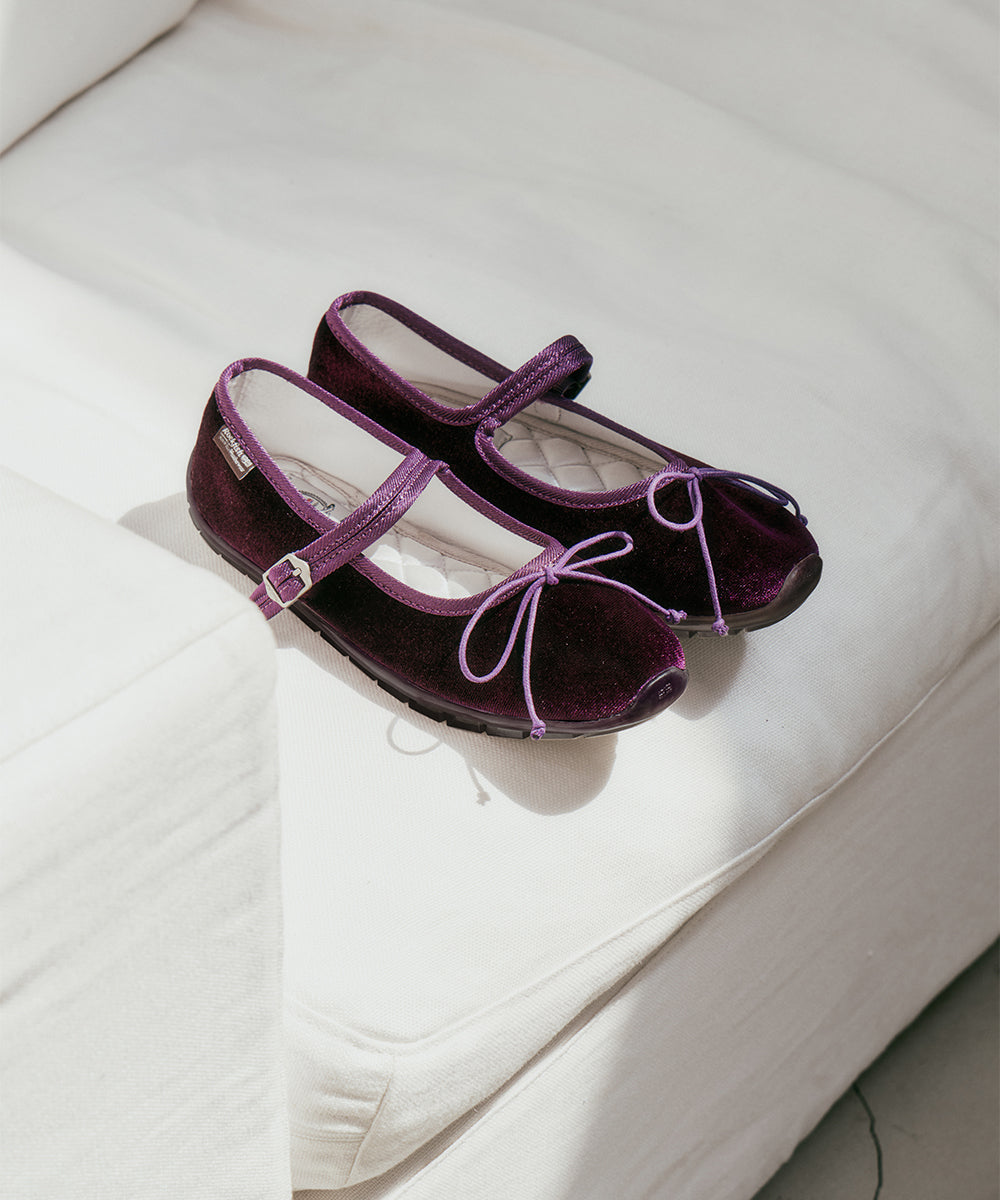 BELLA MARYJANES(PEBBLE SOLE) - PURPLE UK3.5(230)