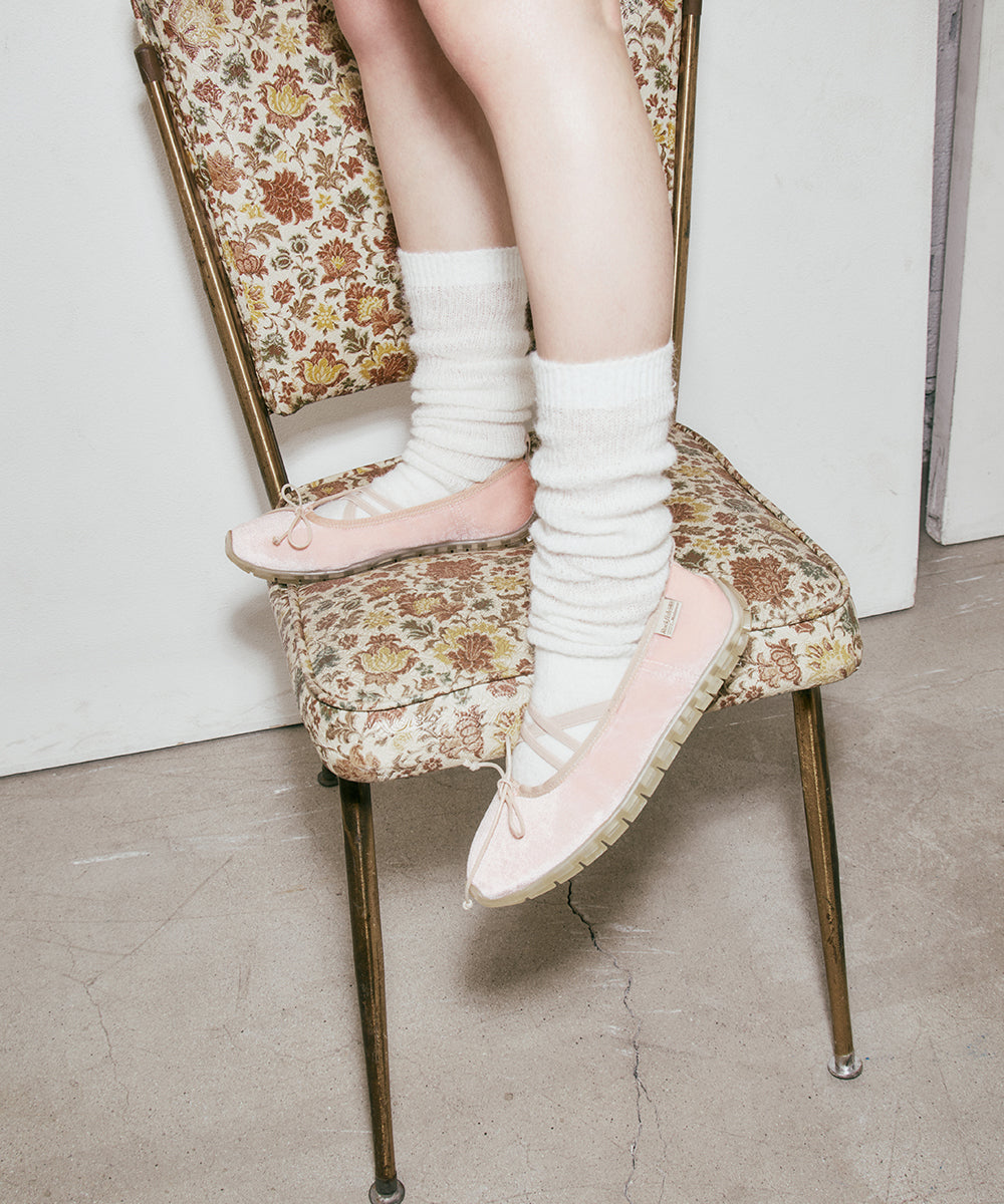 BELLA CROSS BANDING FLATS(PEBBLE SOLE) - PINK UK3.5(230)