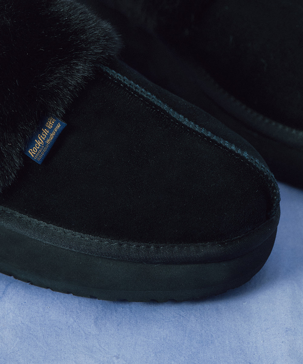 CLOUDY FLATFORM FUR MULES - BLACK UK3.5(230)