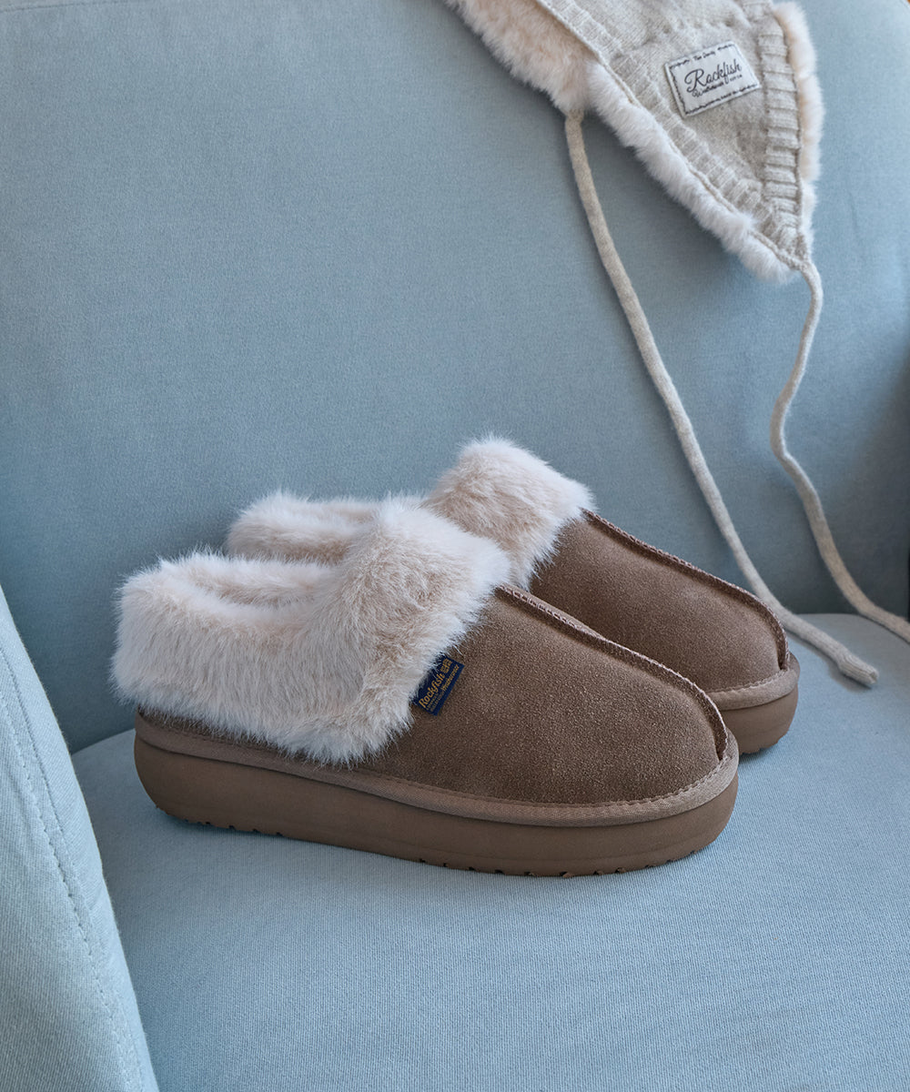 CLOUDY FLATFORM FUR MULES - COCOA UK3.5(230)