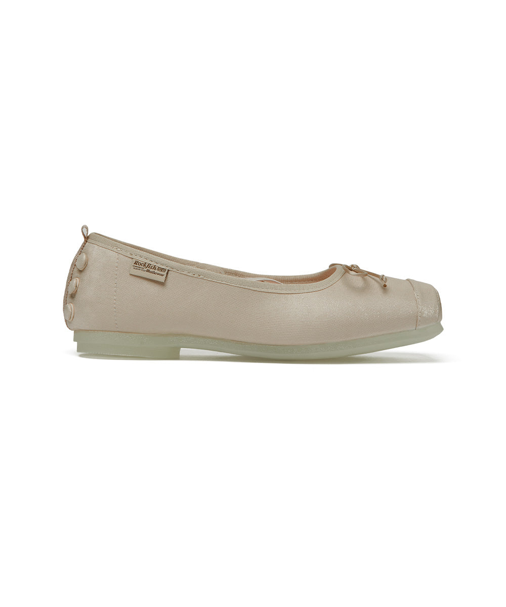 TOE CAP BALLET FLATS - BEIGE UK3.5(230)