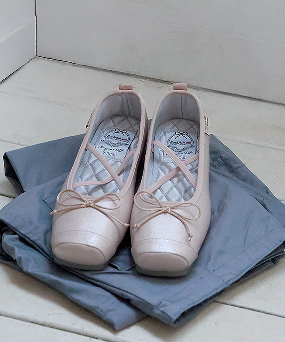 TOE CAP BALLET FLATS - PINK UK3.5(230)