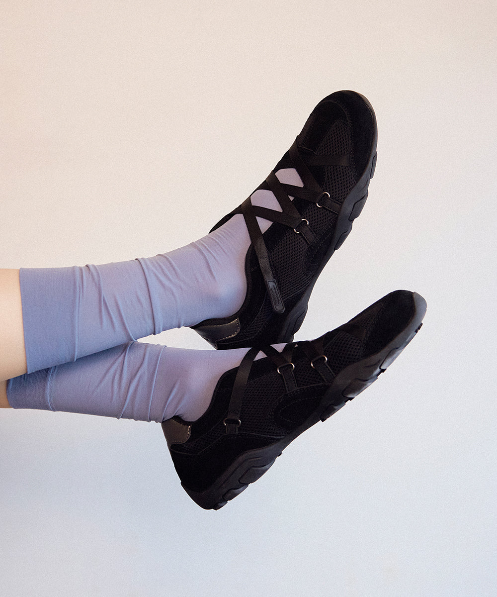 ZANE X-STRAP SNEAKERS - BLACK(BK) UK3.5(230)