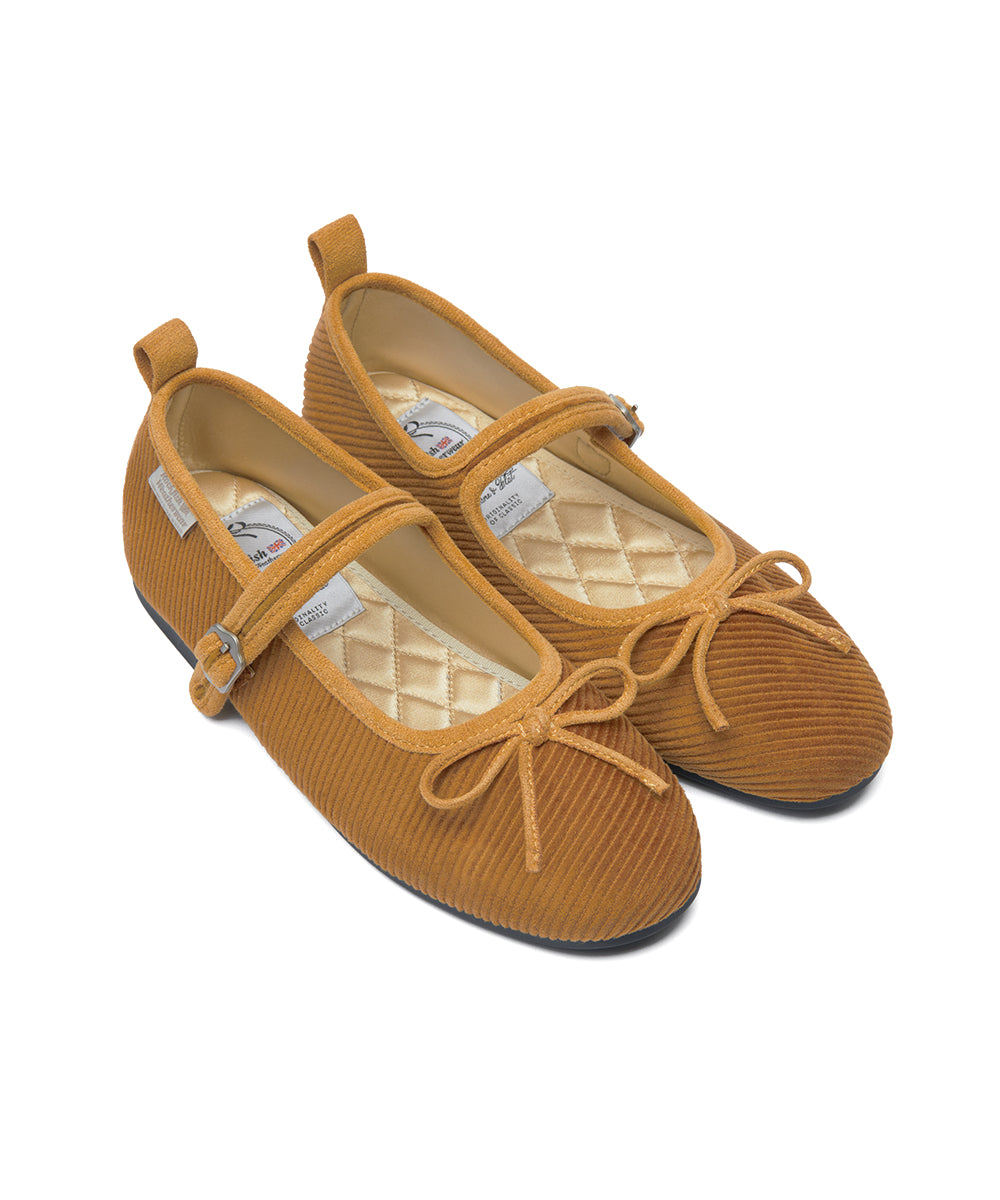 BELLA MARYJANES(CORDUROY) - CAMEL UK3.5(230)