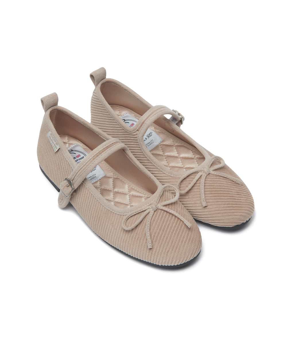 BELLA MARYJANES(CORDUROY) - TAUPE UK3.5(230)