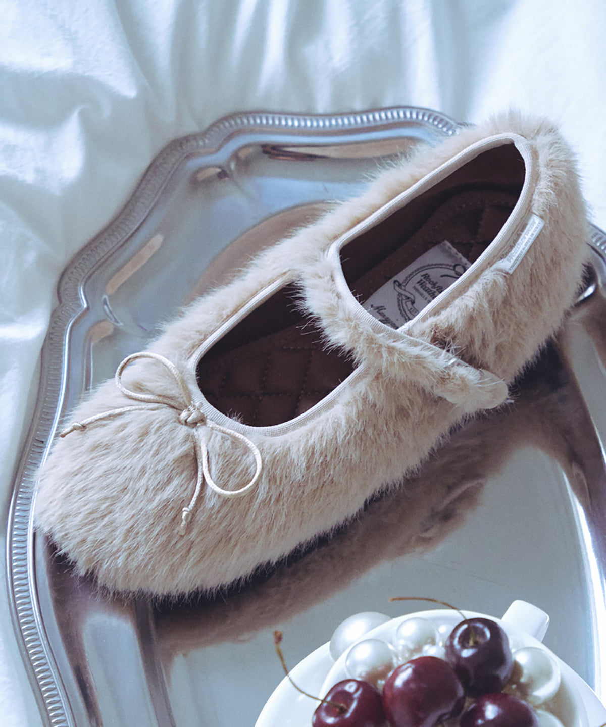BELLA FUR MARYJANES - BEIGE UK3.5(230)