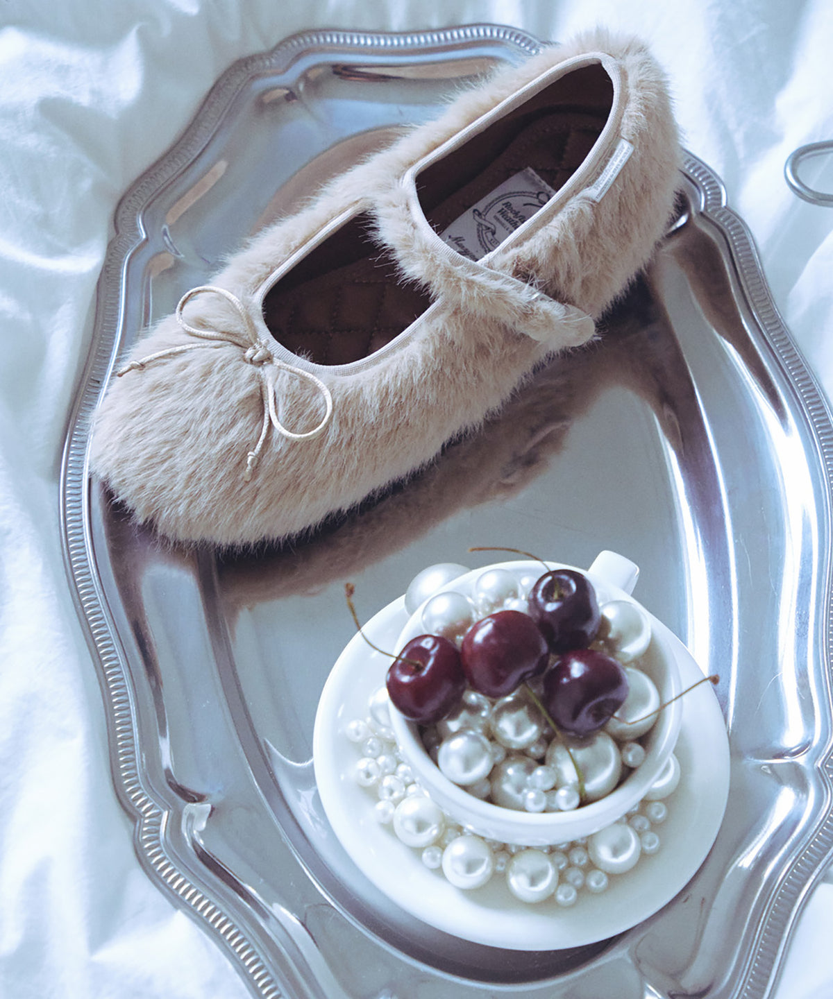 BELLA FUR MARYJANES - BEIGE UK3.5(230)