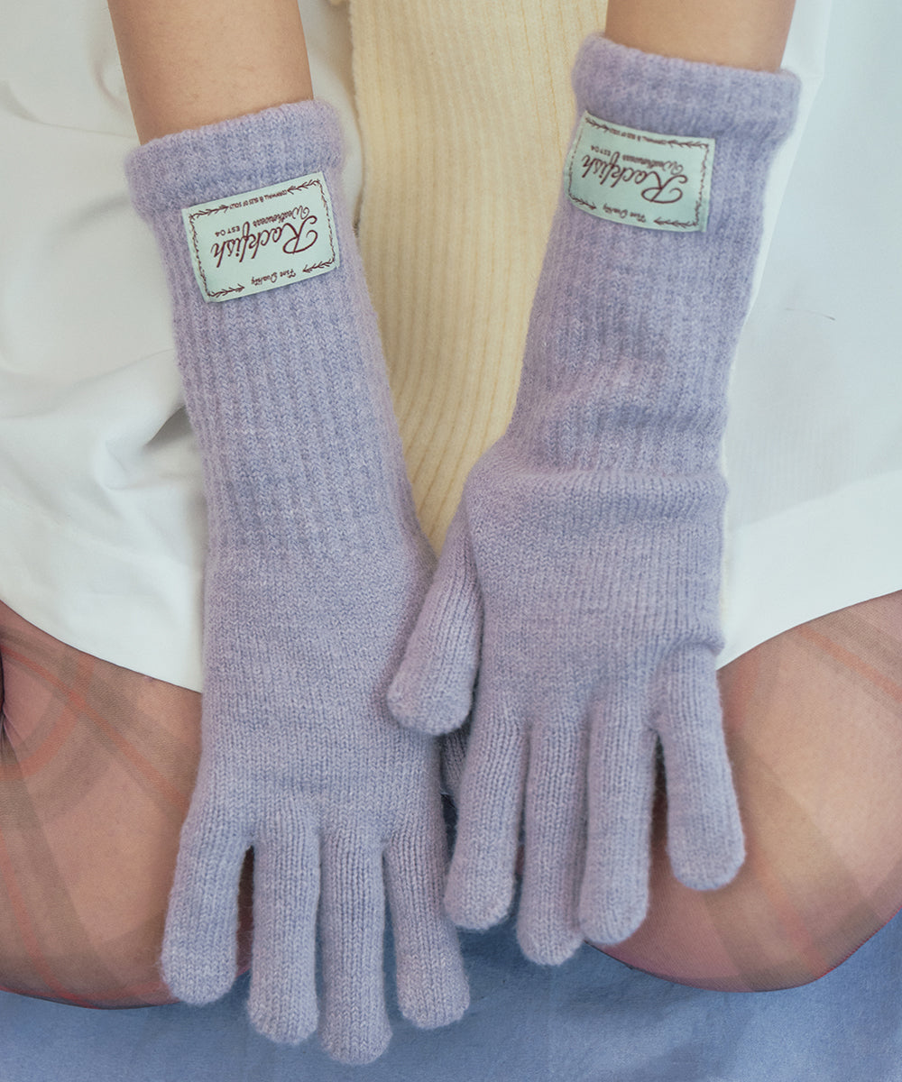 FLUFFY LONG GLOVES - LILAC FREE