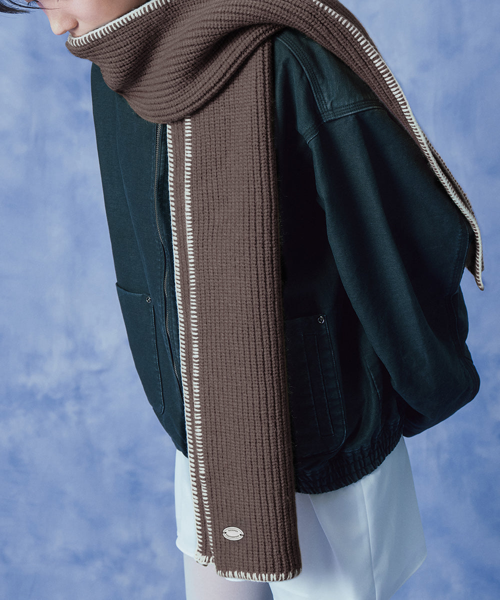 NEW WOOLY SCARF - TAUPE FREE