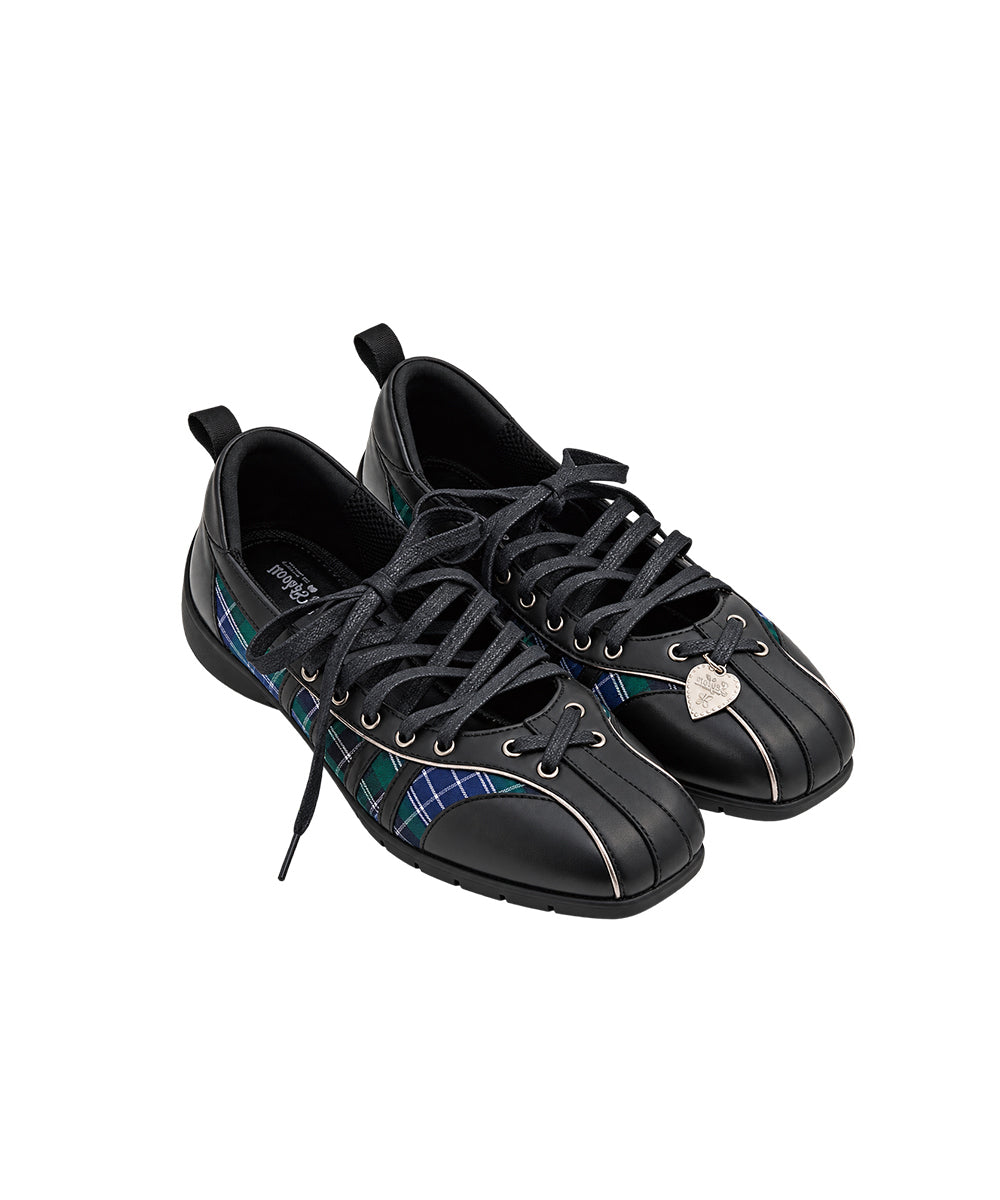 [x SLY] BLISS LACEUP SNEAKERS - GREEN CHECK(GN)