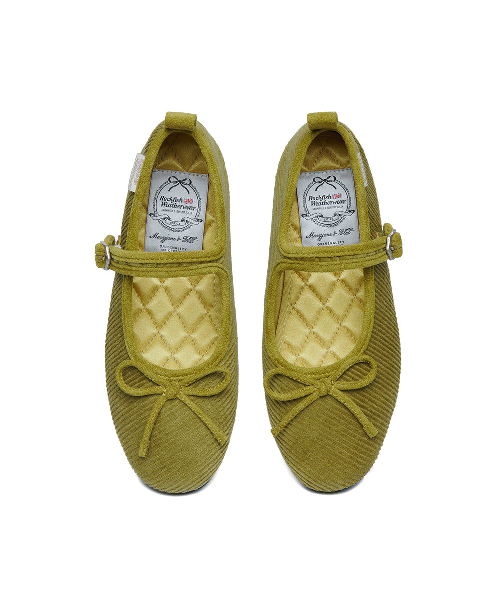 BELLA MARYJANES(CORDUROY) - OLIVE