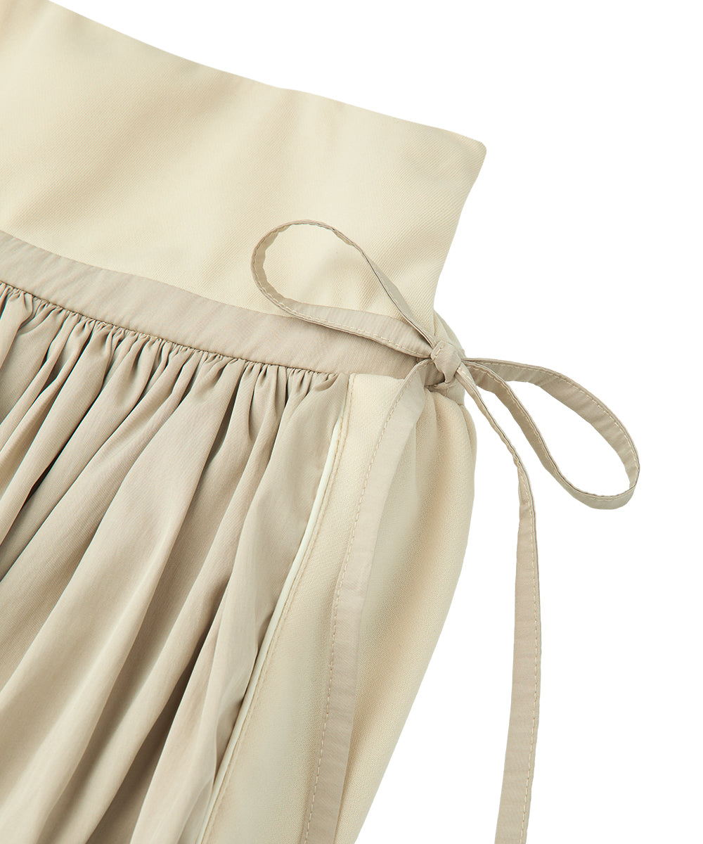 BALLOON SKIRT-PANTS - BEIGE M
