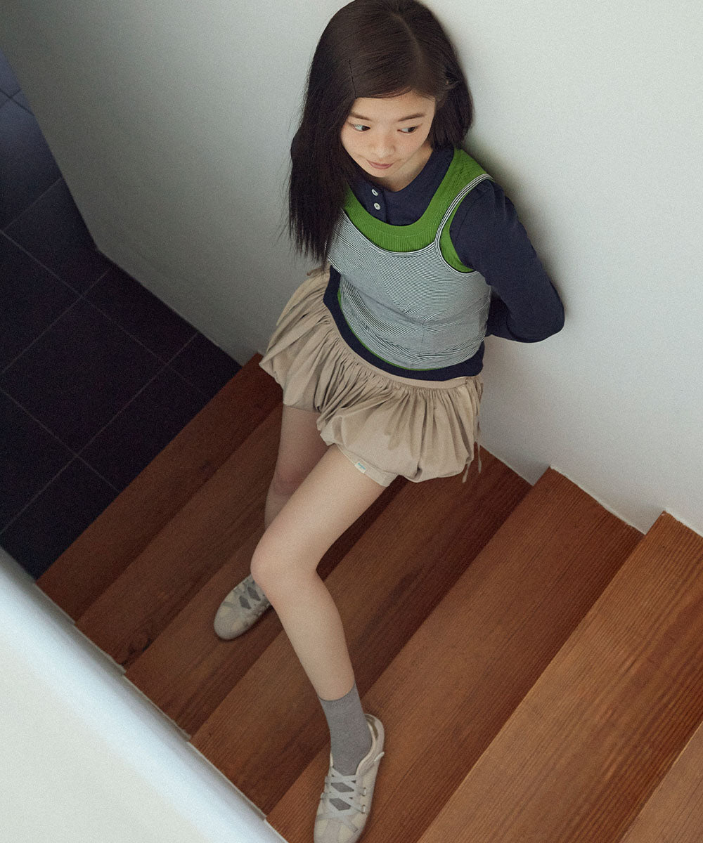 BALLOON SKIRT-PANTS - BEIGE M