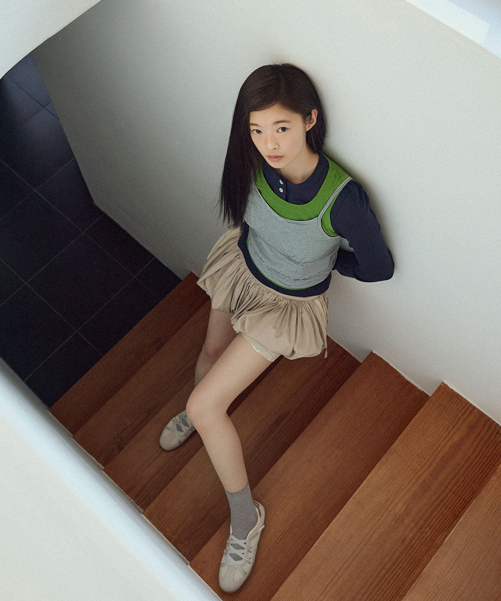 BALLOON SKIRT-PANTS - BEIGE M
