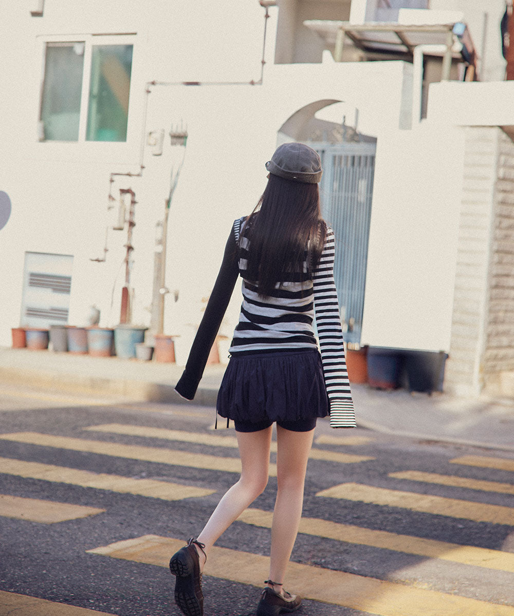 BALLOON SKIRT-PANTS - NAVY M