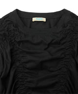[NODE]SHIRRING TSHIRT - BLACK