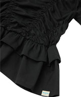 [NODE]SHIRRING TSHIRT - BLACK