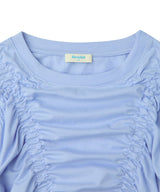 [NODE]SHIRRING TSHIRT - BLUE