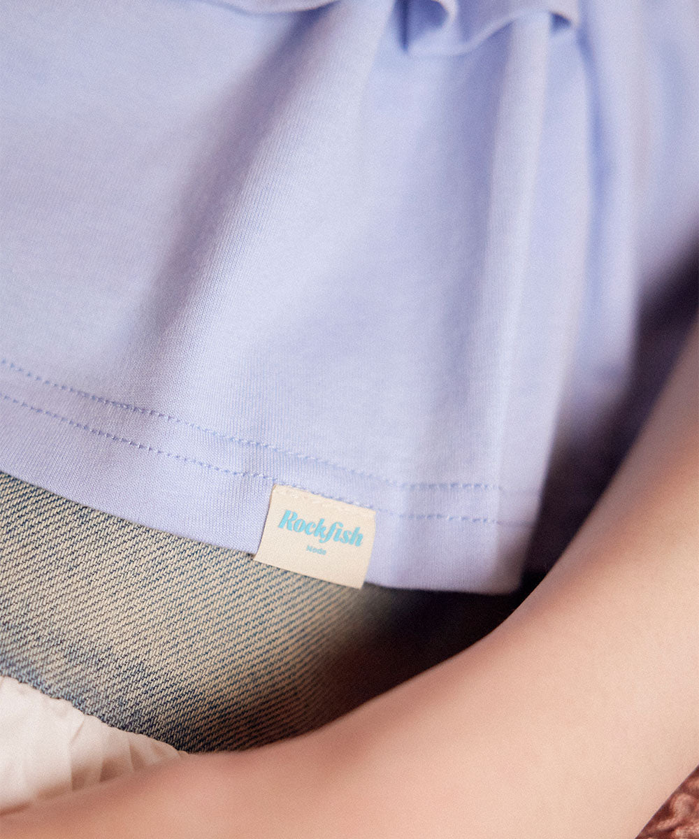 SHIRRING TSHIRT - BLUE M