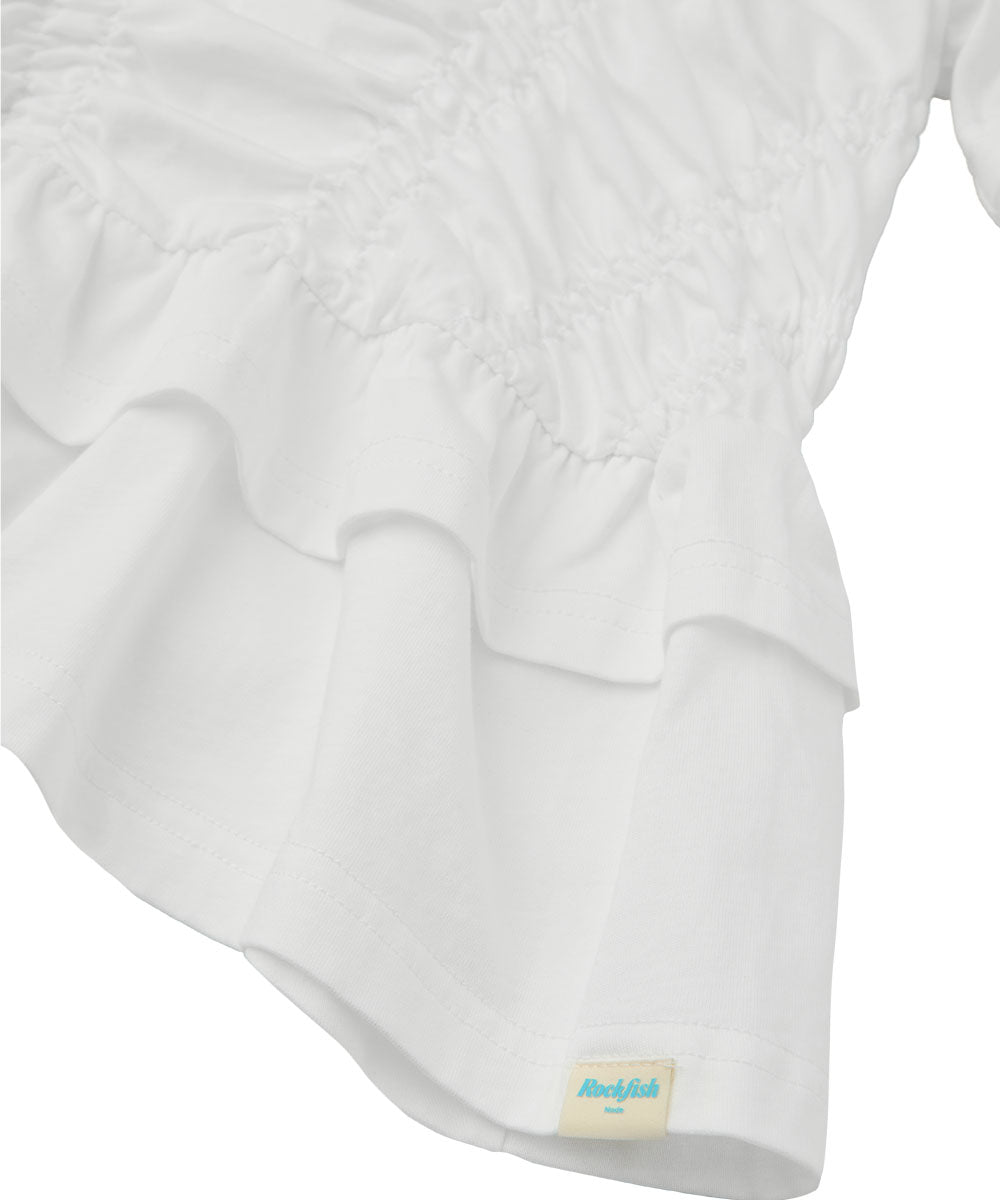 SHIRRING TSHIRT - IVORY M