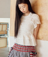 [NODE]SHIRRING TSHIRT - IVORY
