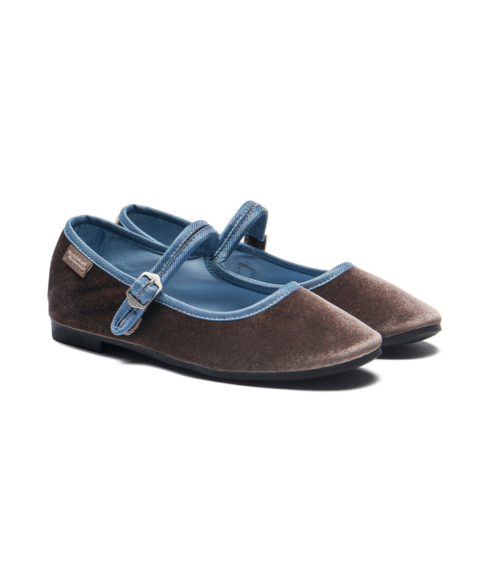 NEW BELLA QUILTED MARYJANES - DARK BROWN UK3.5(230)