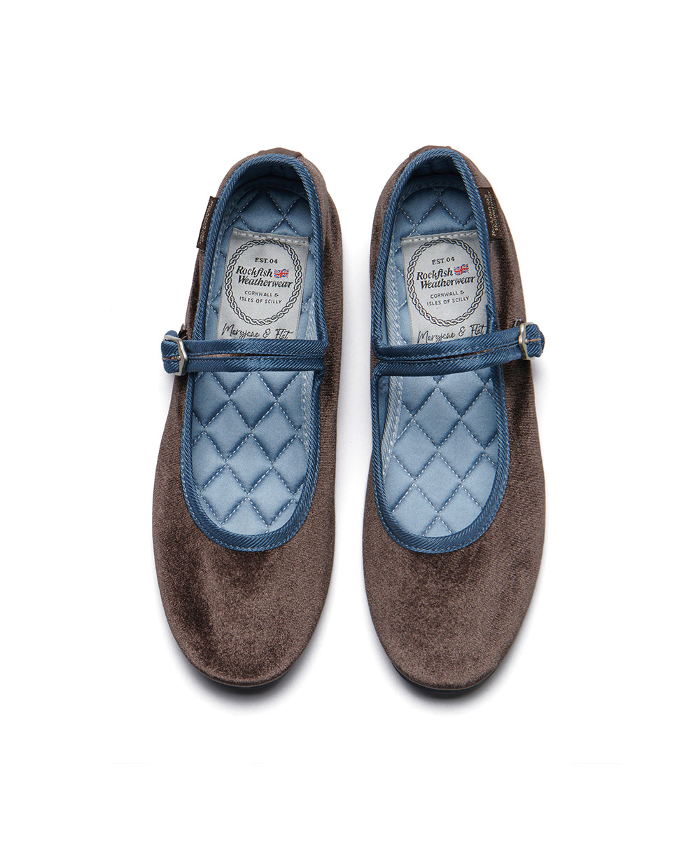NEW BELLA QUILTED MARYJANES - DARK BROWN UK3.5(230)