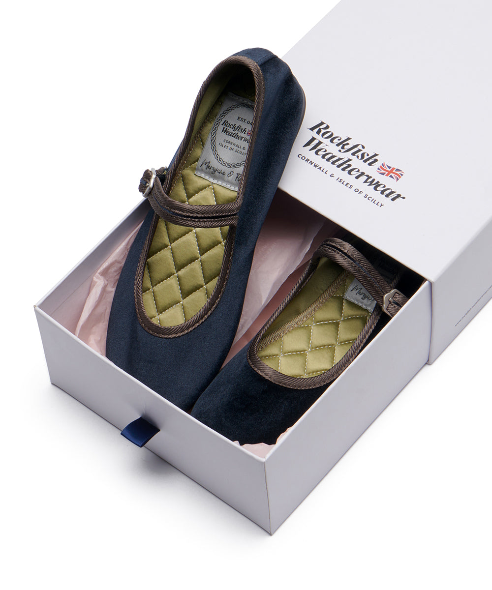 NEW BELLA QUILTED MARYJANES - NAVY UK3.5(230)
