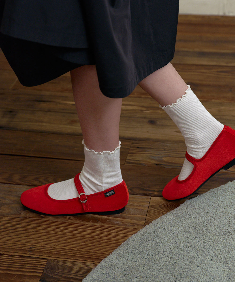 NEW BELLA QUILTED MARYJANES - RED UK3.5(230)