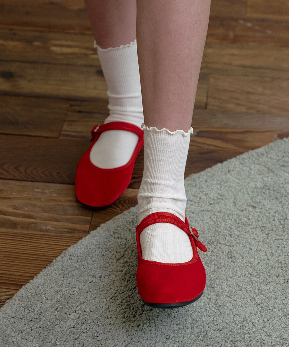 NEW BELLA QUILTED MARYJANES - RED UK3.5(230)