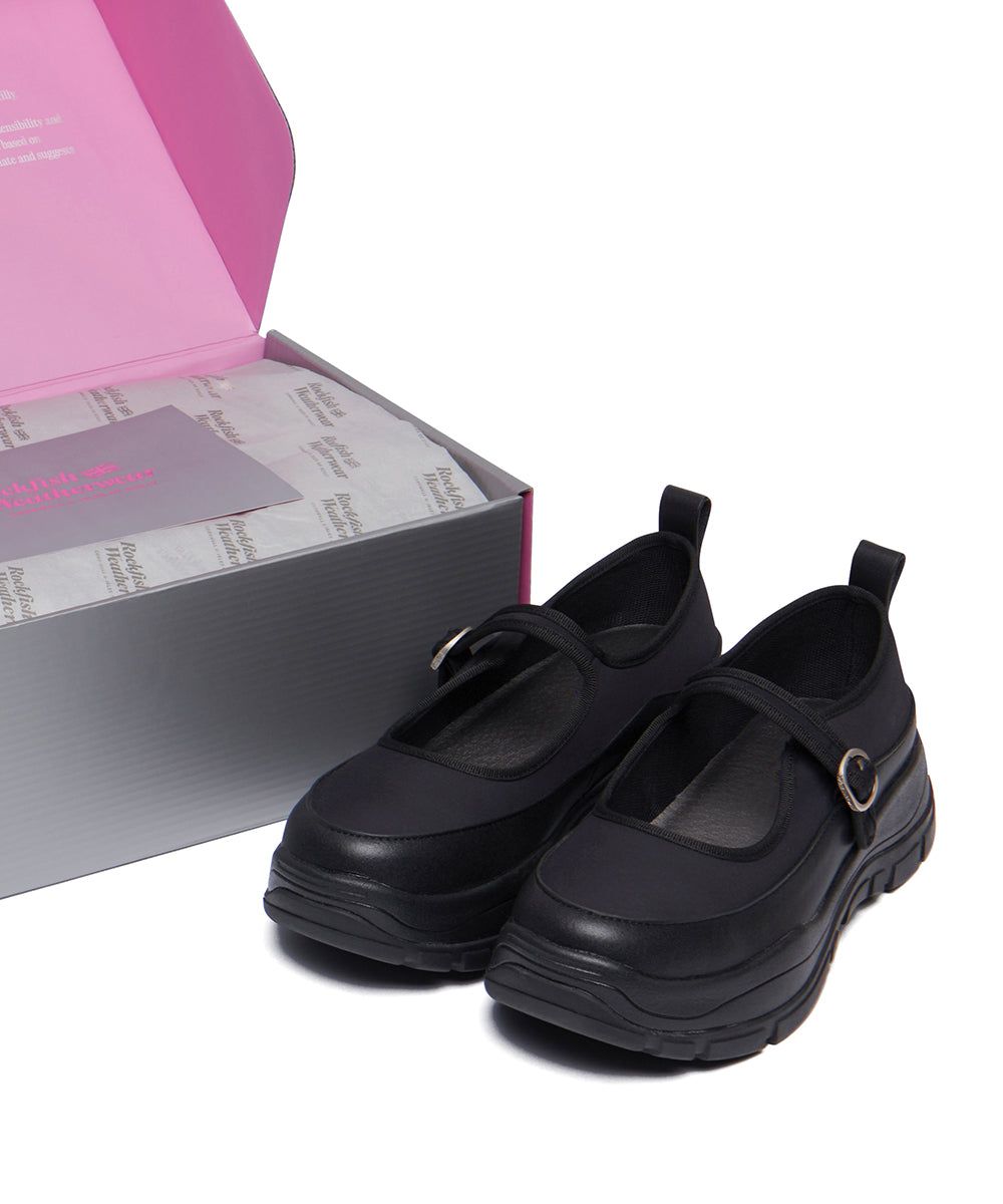 NEW FLATFORM STRAP MARYJANE - BLACK UK3.5(230)