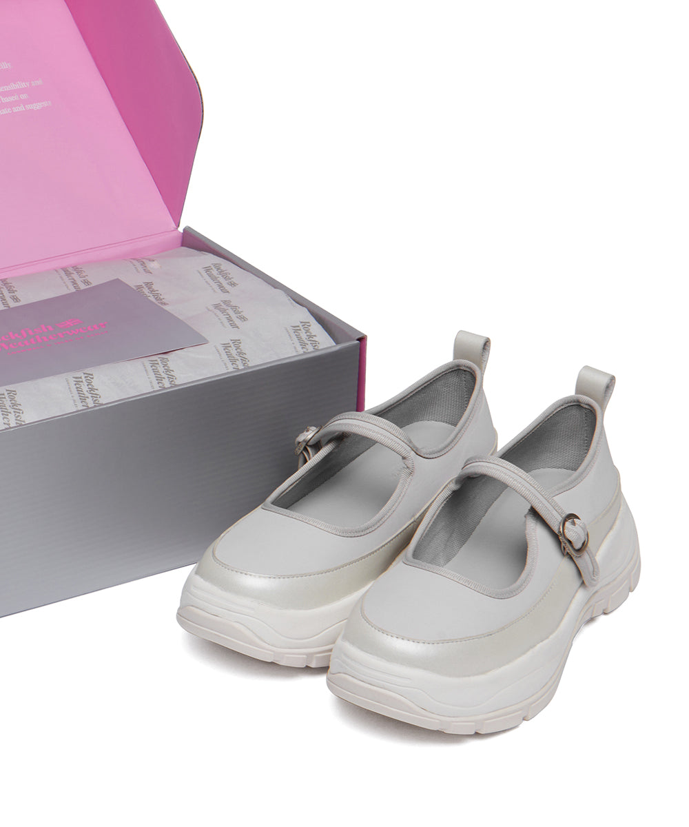 NEW FLATFORM STRAP MARYJANE - GREY UK3.5(230)