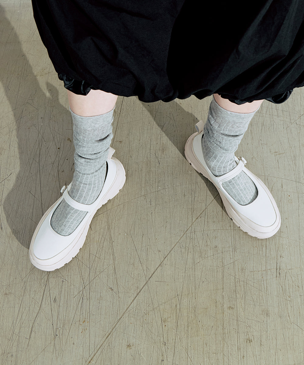NEW FLATFORM STRAP MARYJANE - IVORY UK3.5(230)