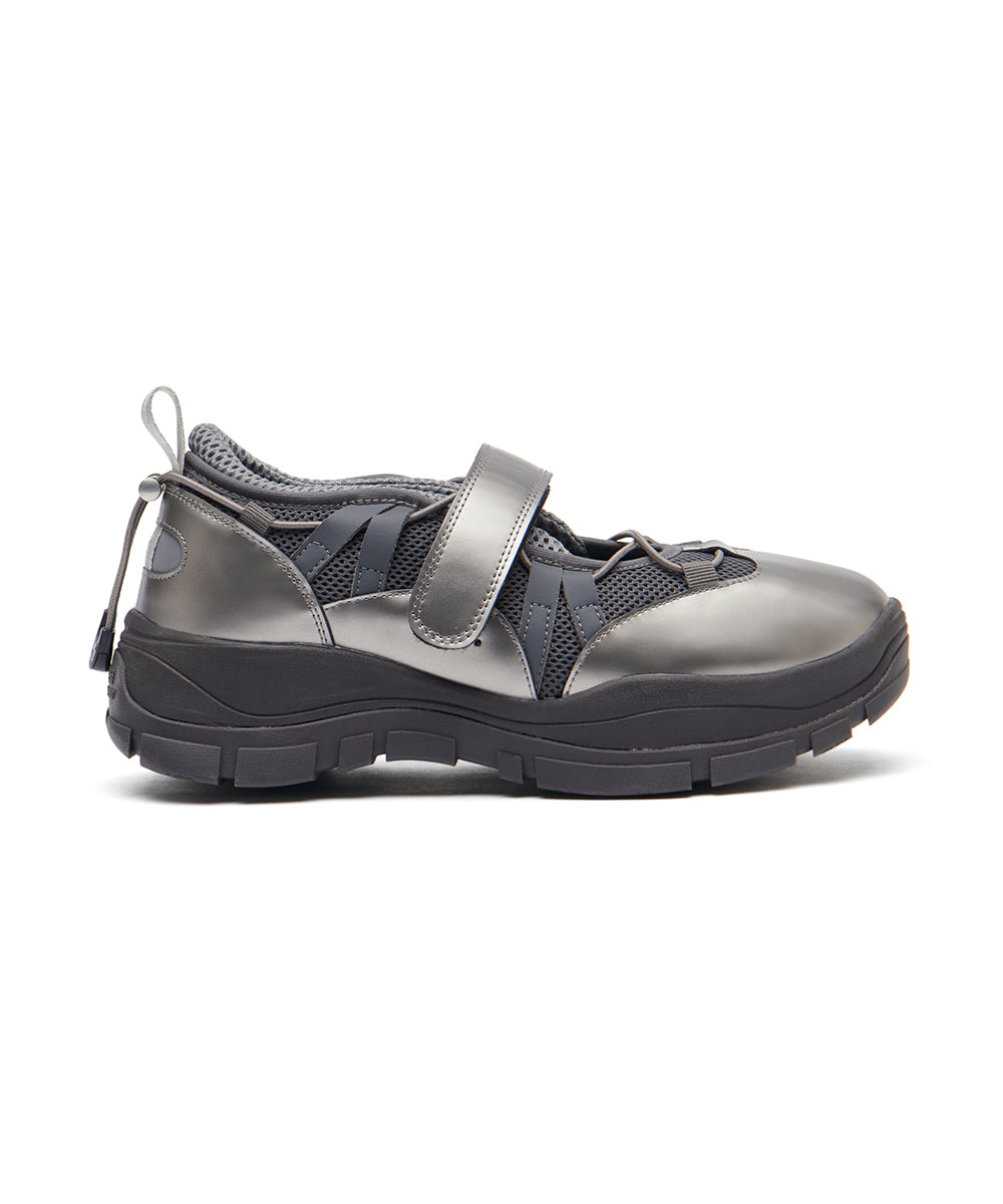 BRYN VELCRO SNEAKRES(MESH) - DARK SILVER UK3.5(230)