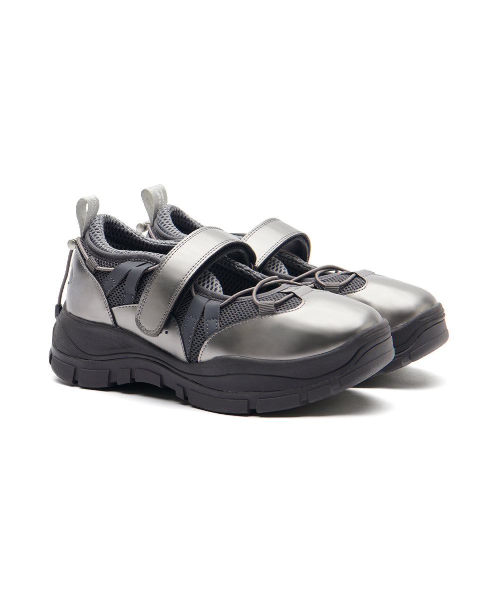 BRYN VELCRO SNEAKRES(MESH) - DARK SILVER UK3.5(230)