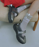 BRYN VELCRO SNEAKRES(MESH) - DARK SILVER