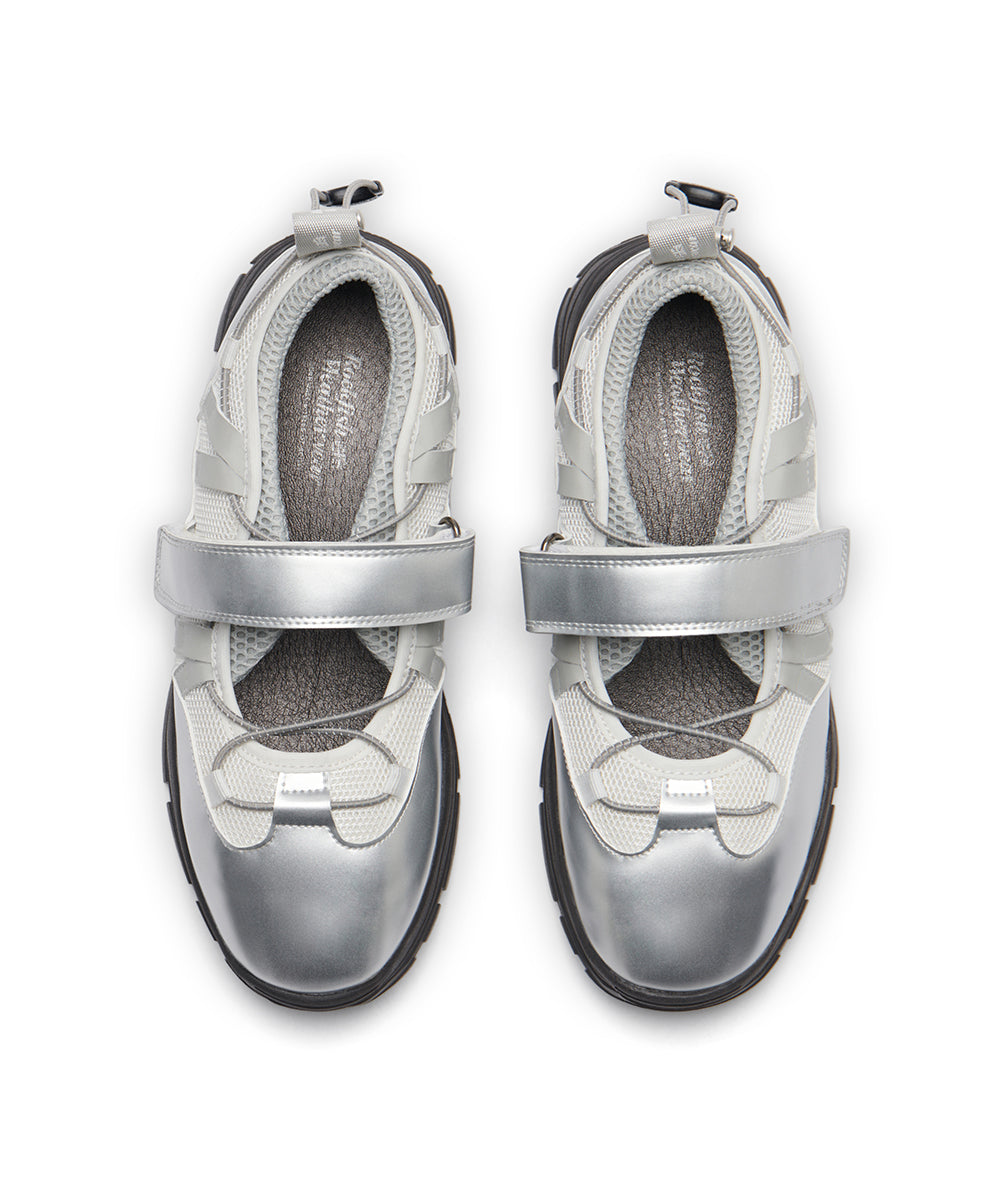 BRYN VELCRO SNEAKRES(MESH) - SILVER UK3.5(230)