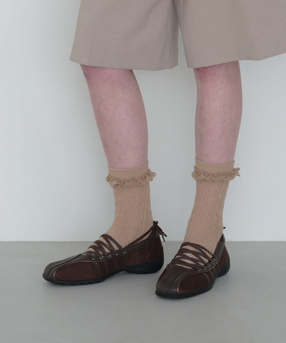 BLISS LACEUP SNEAEKRS - CHOCO UK3.5(230)