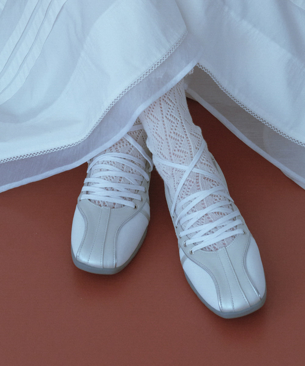 BLISS LACEUP SNEAEKRS - CREAM PEARL UK3.5(230)