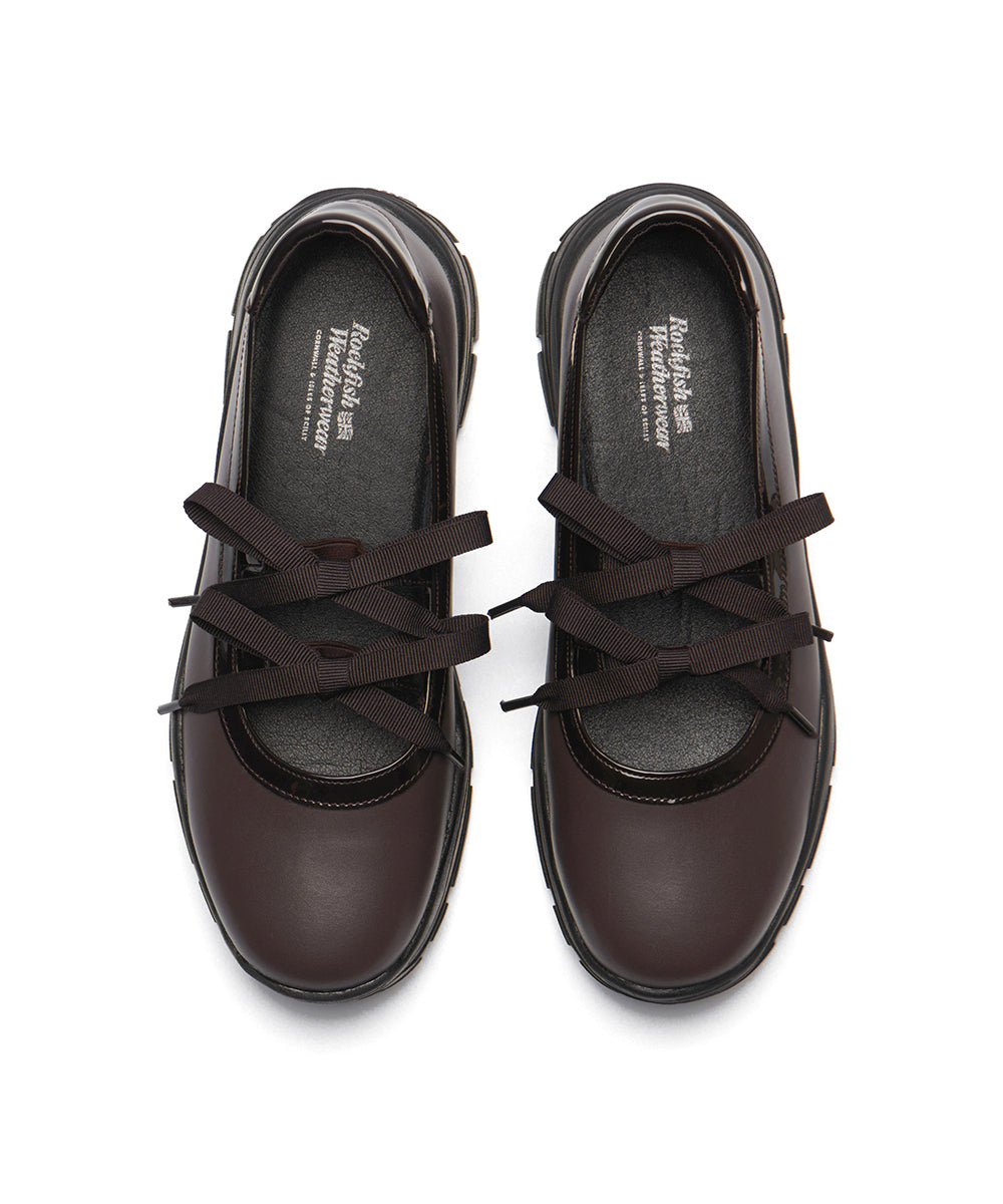 FLATFORM RIBBON MARYJANE - BROWN UK3.5(230)