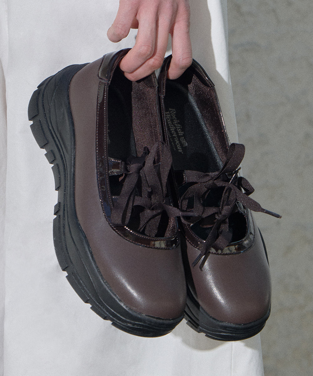 FLATFORM RIBBON MARYJANE - BROWN UK3.5(230)