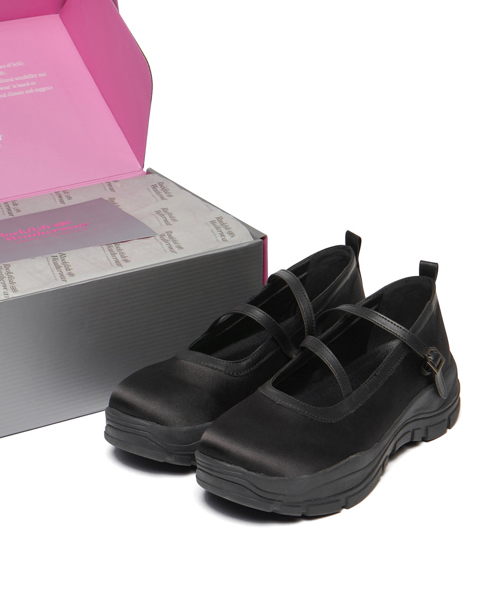 FLATFORM Z-STRAP MARYJANE - BLACK UK3.5(230)