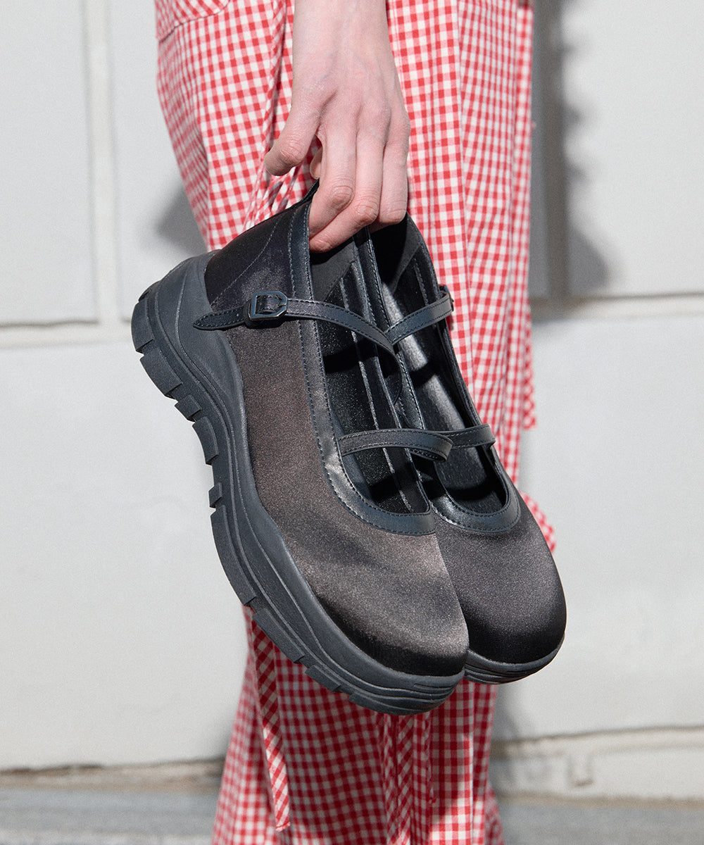 FLATFORM Z-STRAP MARYJANE - BLACK UK3.5(230)