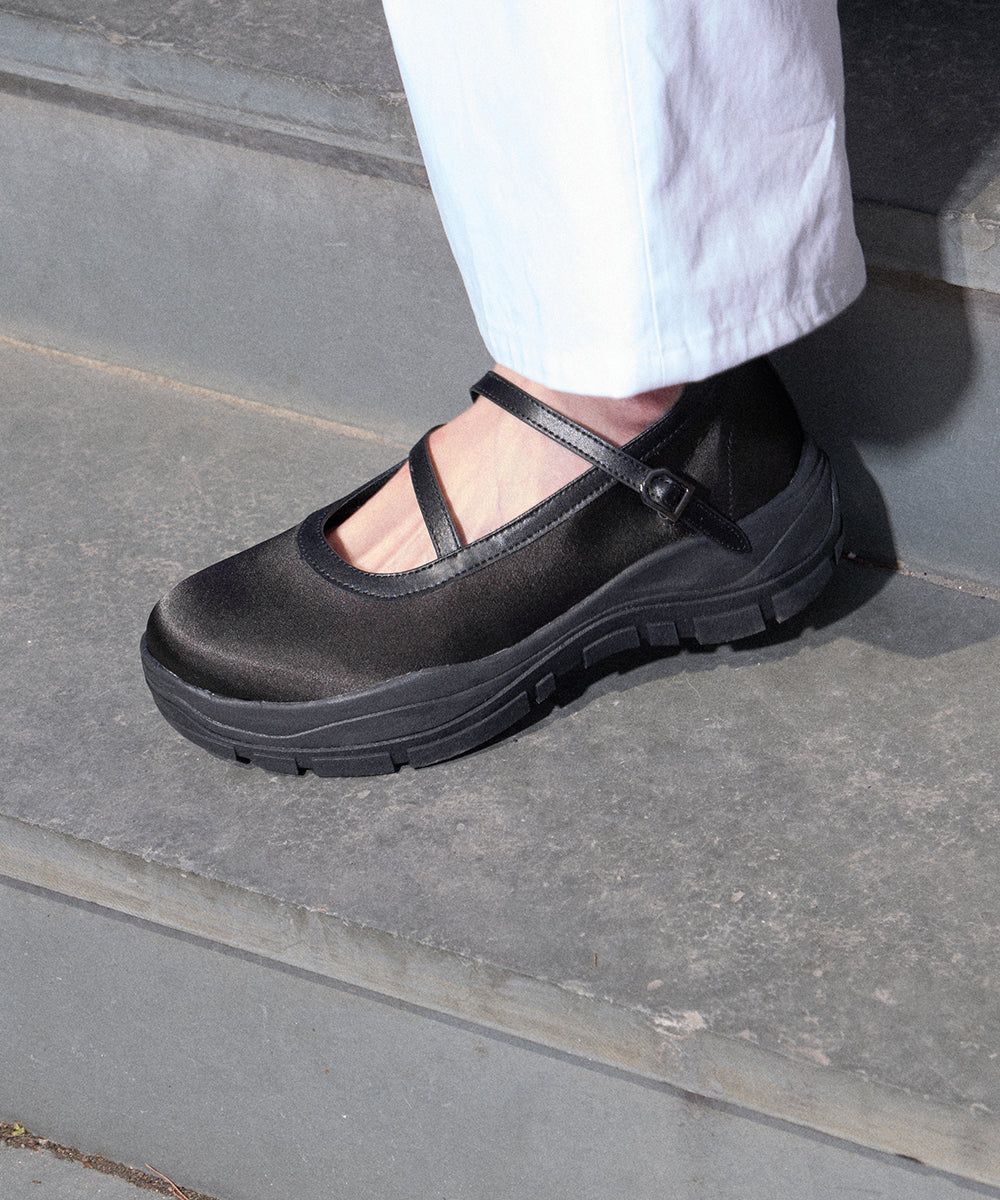 FLATFORM Z-STRAP MARYJANE - BLACK UK3.5(230)
