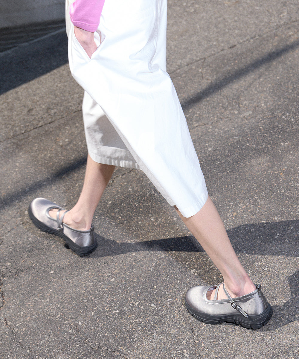 FLATFORM Z-STRAP MARYJANE - GREY UK3.5(230)