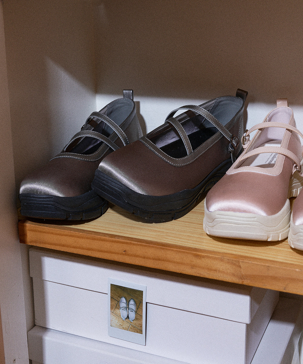 FLATFORM Z-STRAP MARYJANE - GREY UK3.5(230)