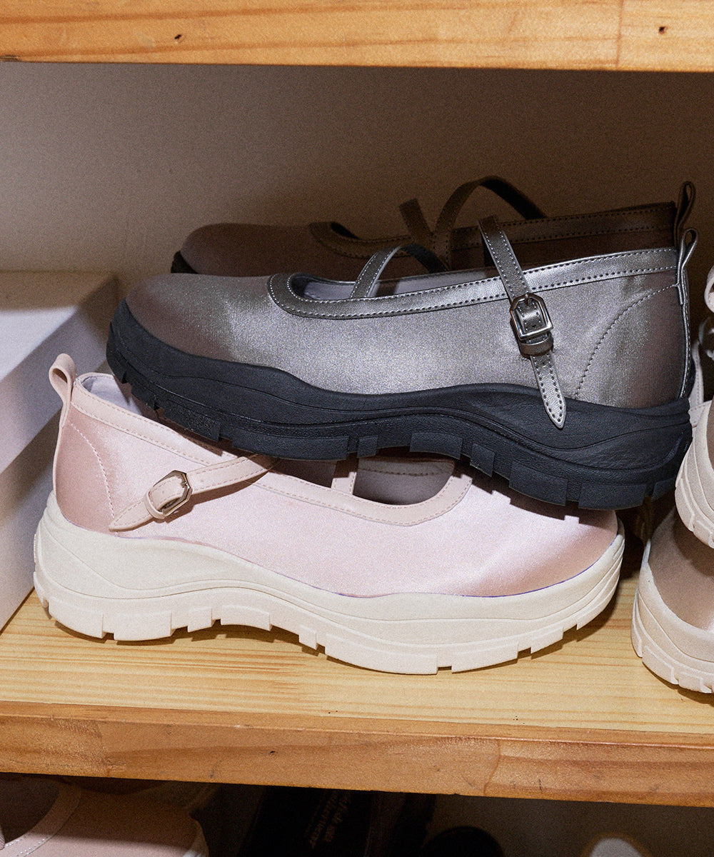 FLATFORM Z-STRAP MARYJANE - GREY UK3.5(230)
