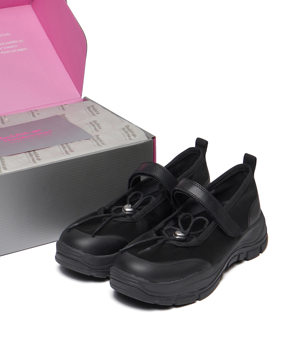 FLATFORM STRING MARYJANE - BLACK UK3.5(230)